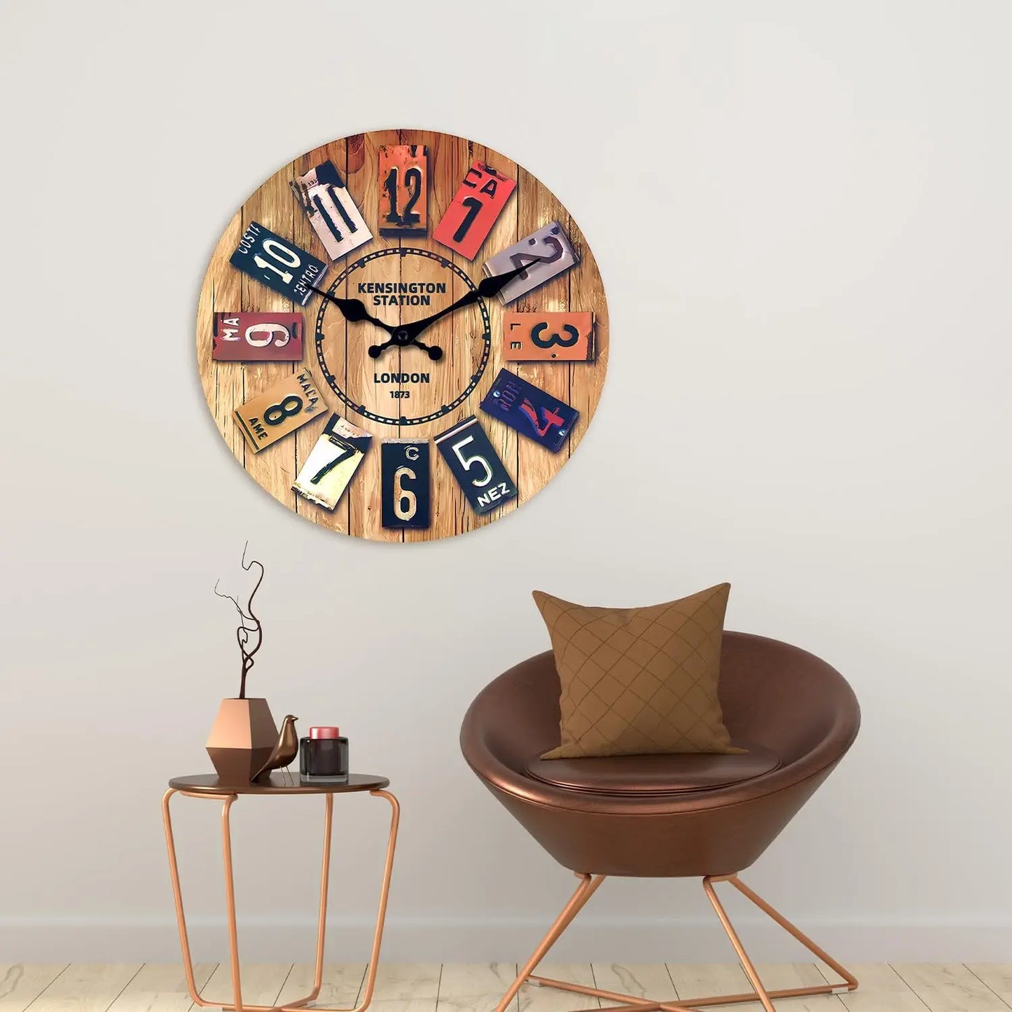 12 Inch Modern Minimalist Silent Quartz Clock Battery Operated Easy Read Retro Wall Clock for Living Room Office Kitchen Bedroom