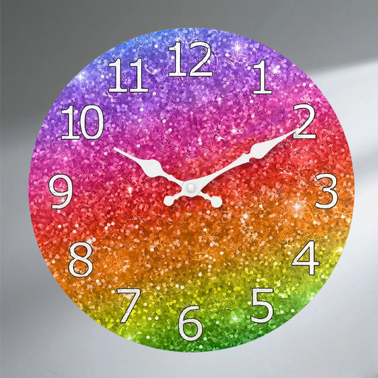 Modern Rainbow Wall Clock Silent Digital Clock Creative Color Spectrum Time Display Vibrant Home Gift Quiet Battery Operated