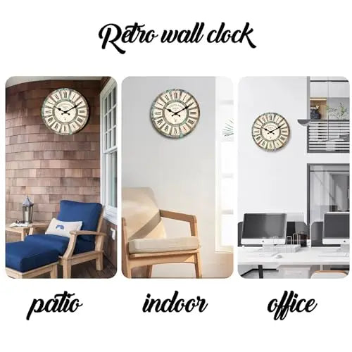 12 Inch Retro Wall Clock for Kitchen Small Wall Clocks Battery Operated Rustic Wall Clock Slient Farmhouse Clocks for Walls