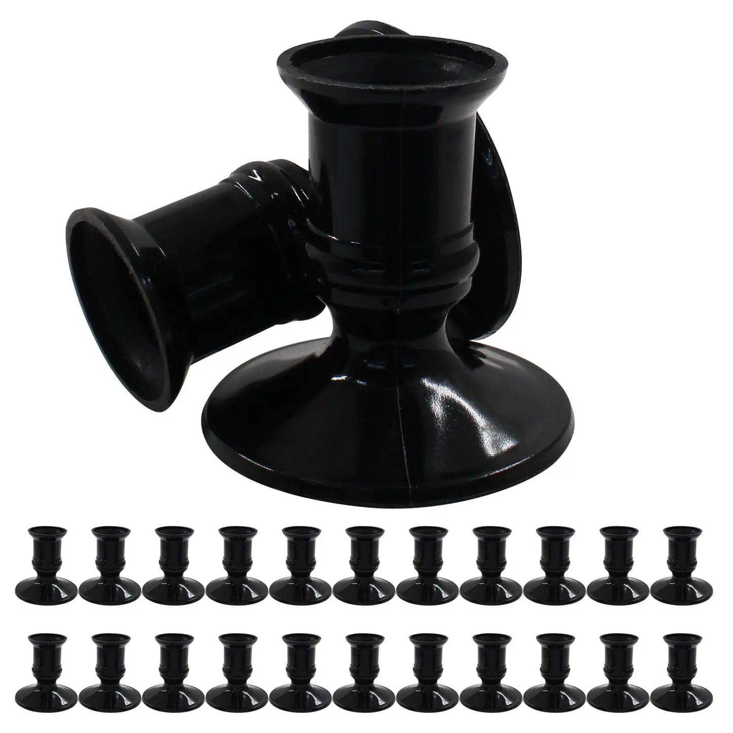 24pcs Pillar Base Plastic Candlestick Holders Taper Candlesticks Pillar Base Holder Wedding Party Ornaments Home Decor