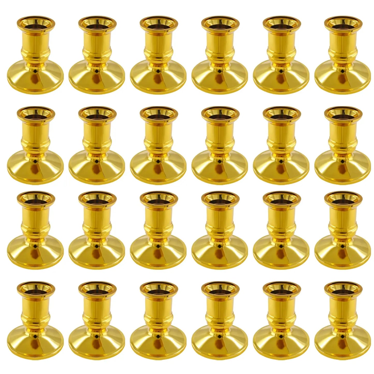 24pcs Pillar Base Plastic Candlestick Holders Taper Candlesticks Pillar Base Holder Wedding Party Ornaments Home Decor