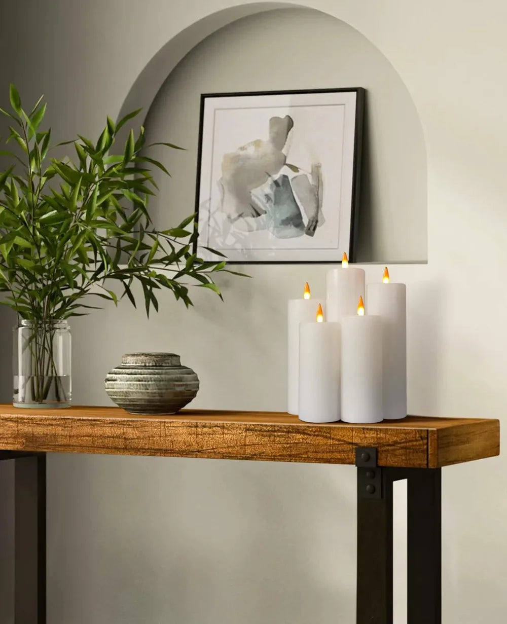 5 Pack Flameless LED Candles with Remote Control  3D Dancing Flame Effect Real Wax Design Battery Operated Warm White Light