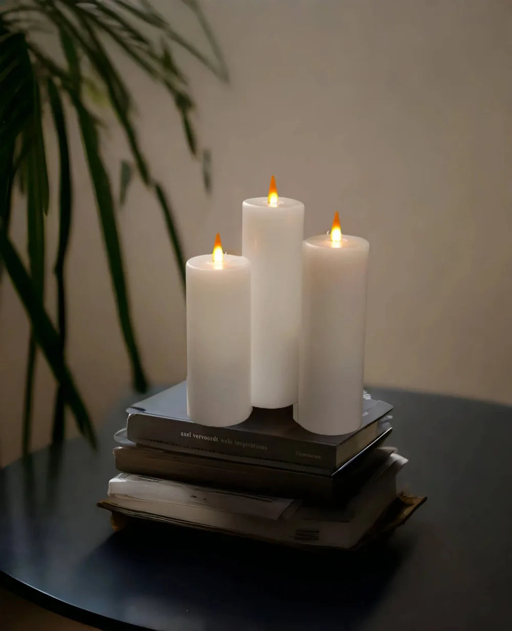 5 Pack Flameless LED Candles with Remote Control  3D Dancing Flame Effect Real Wax Design Battery Operated Warm White Light