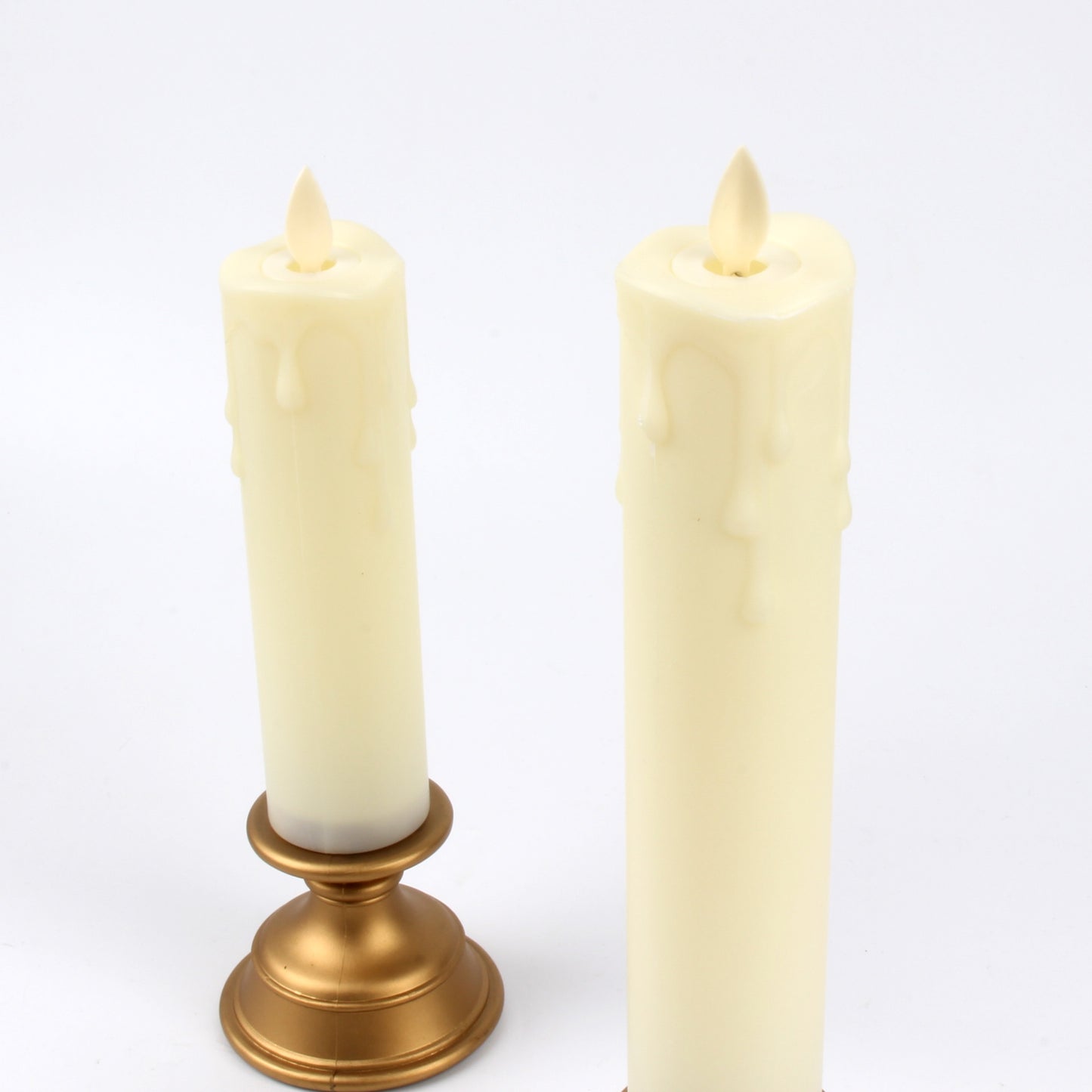 Wax Dripped Flickering Flameless Fake LED Taper Candle Batteries Powered Lighting 120+ Hrs, Candle Holders for Halloween,Xmas,Home Decor