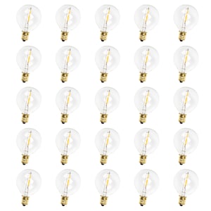 10x / 25x G40 LED String Lights Replacement Bulb E12 Screw Base Dimmable Warm White 2700K Retro Style Clear Glass Bulbs