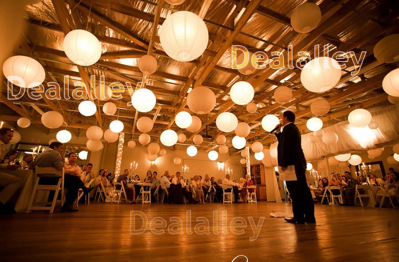 Perfect 24 Paper Lantern Led Set Chinese Round White Paper Lanterns 6" 8" 10" 12" Wedding Party Floral Event Sky Decoration