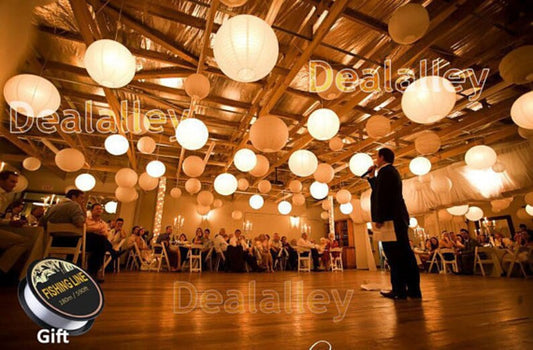 70 Round Chinese White Paper Lantern LED Light Set Kit 10x10" 10x12" 20x14" 20x16" 10x20" DIY KITS for Wedding Party Event Sky Decoration