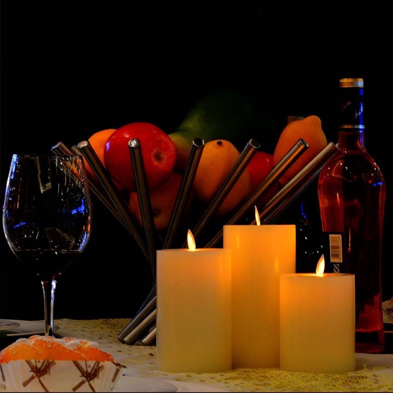 Flameless LED Candles with Flat Top, Real Wax Pillar Candle & Moving Flame Wick, Remote Control Timer, Champagne, Φ3"