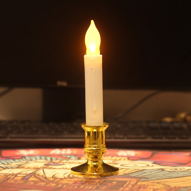 12PCS Flameless LED Taper Candles Lights, Battery Operated Candlesticks with Warm Yellow Flickering Flame, 6.5 Inches