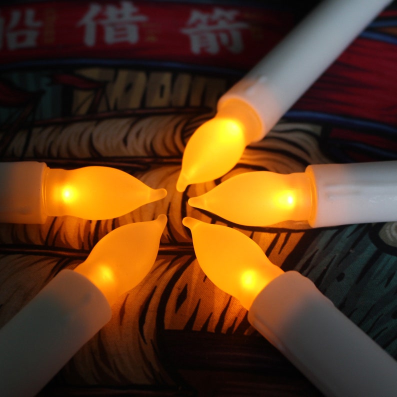 12PCS Flameless LED Taper Candles Lights, Battery Operated Candlesticks with Warm Yellow Flickering Flame, 6.5 Inches