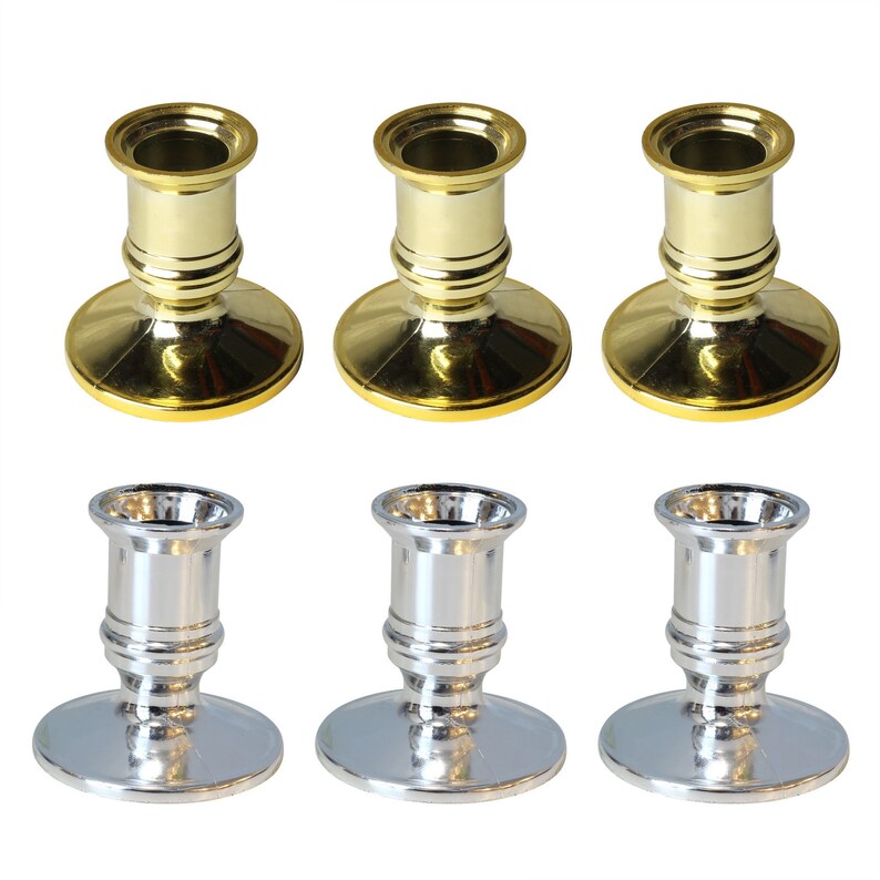 Set of 6 Candle Holders for Pillar Candles, Taper Candles, Tealight Candles - Candlestick Holders - Decorative Candle Stand