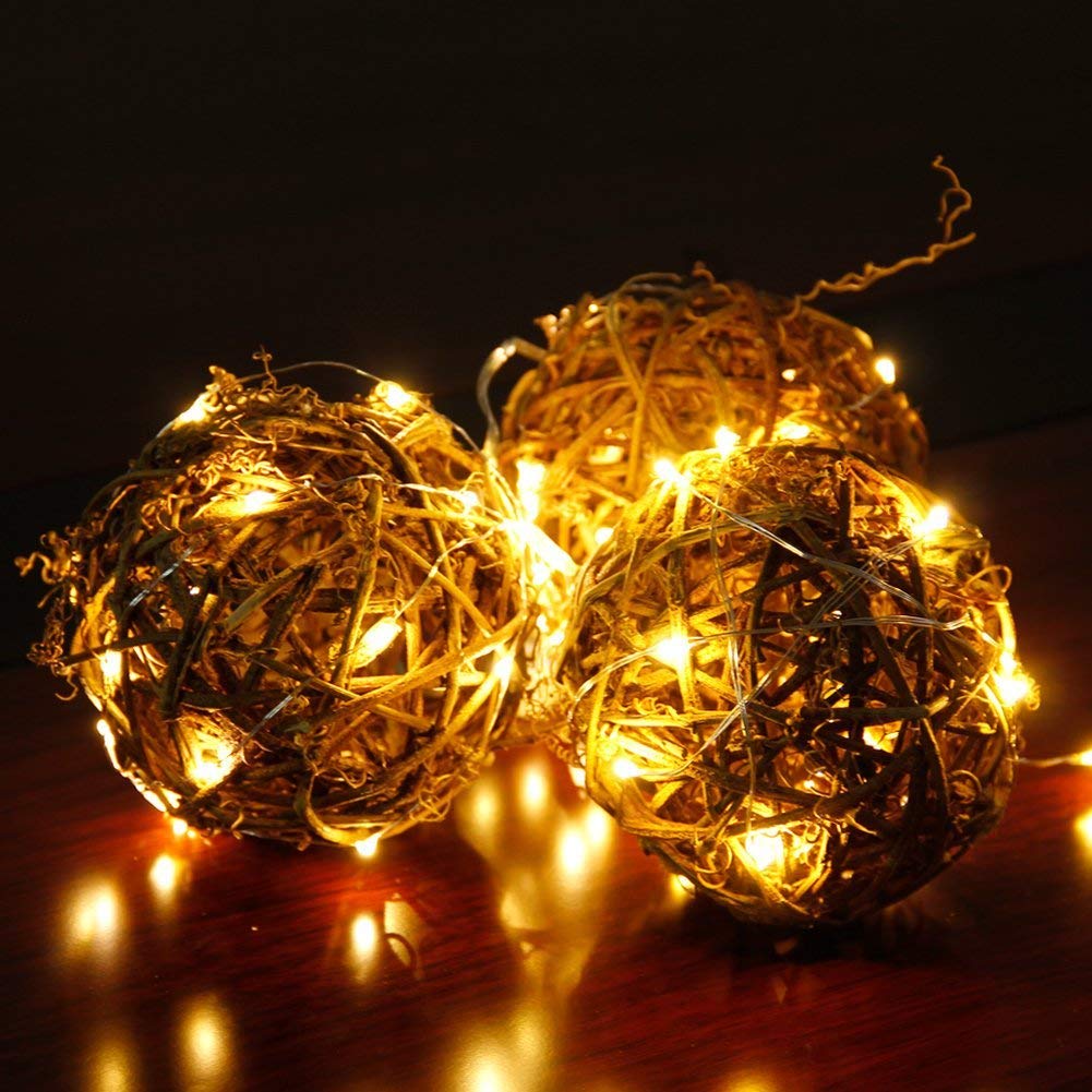 6.5ft LED Fairy String Lights, Battery Operated Waterproof, 20 LEDs Flexible Firefly Starry Moon Lights for Wedding Jars Festival Decoration