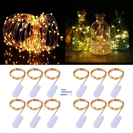 6.5ft LED Fairy String Lights, Battery Operated Waterproof, 20 LEDs Flexible Firefly Starry Moon Lights for Wedding Jars Festival Decoration