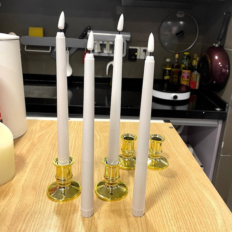 6 Pcs Flameless Taper Candle, 3D Wick Battery Operated Flickering Tall Candlesticks, Remote and Timer Optional